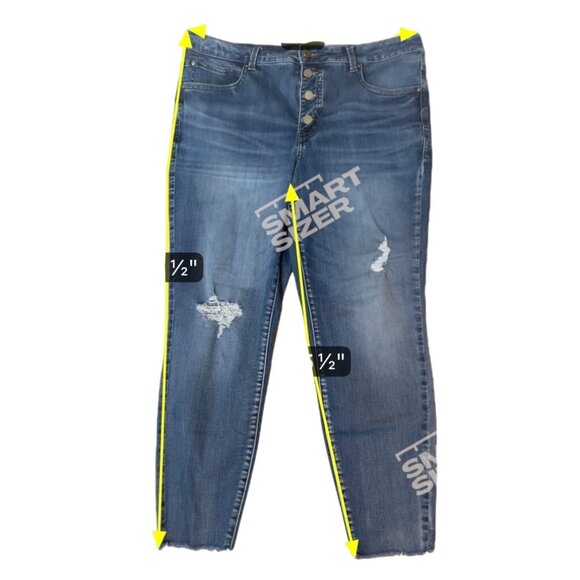 Maurices Everflex High-Rise Distressed Button-Fly Jean Frayed Hems Women 16 1818 - Picture 5 of 5